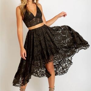 Joyfolie Leo Skirt in Washed Black